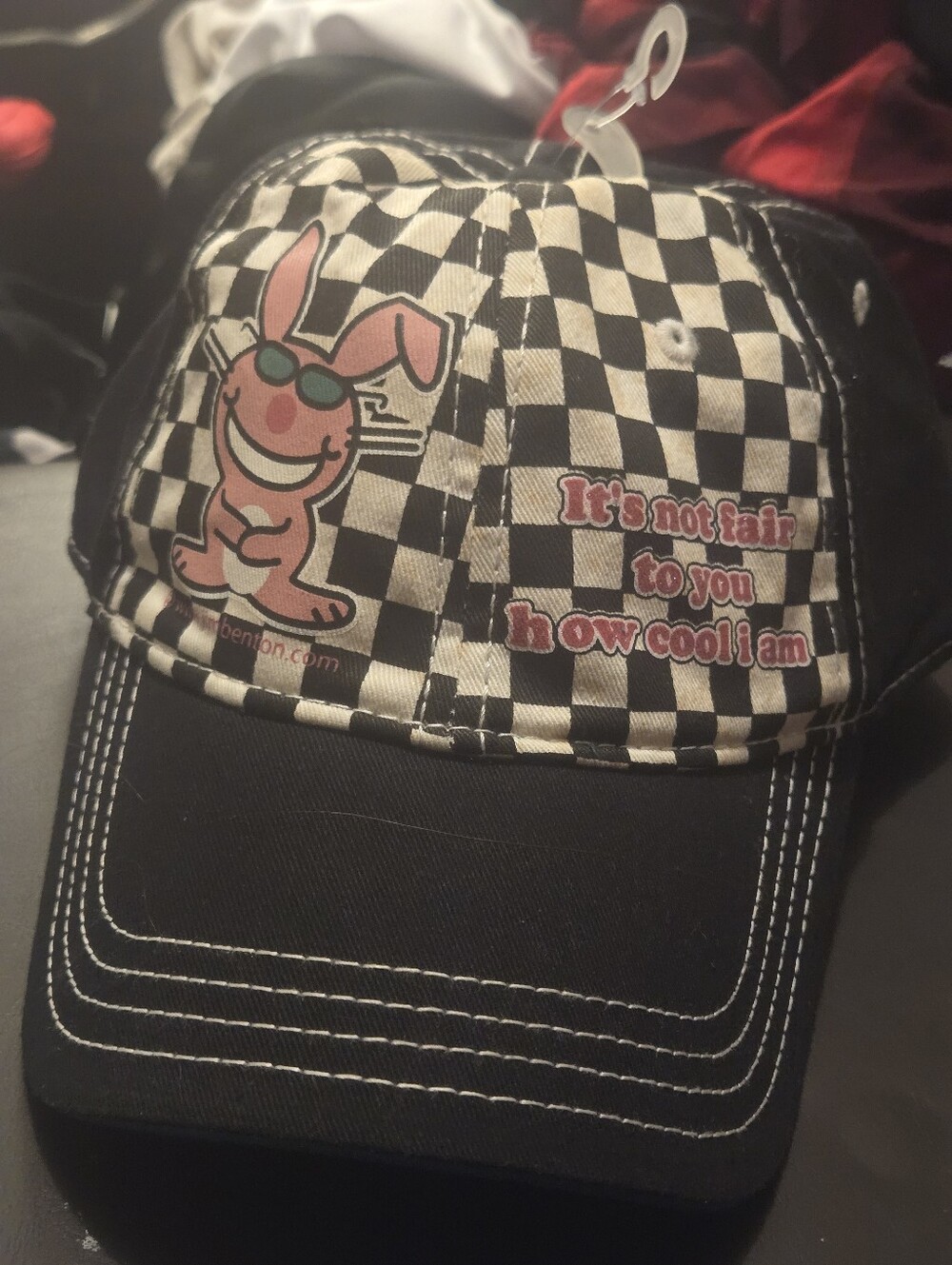 NWOT VINTAGE Y2K Happy Bunny Hat "It's Not Fair To You How Cool I Am" Deadstock